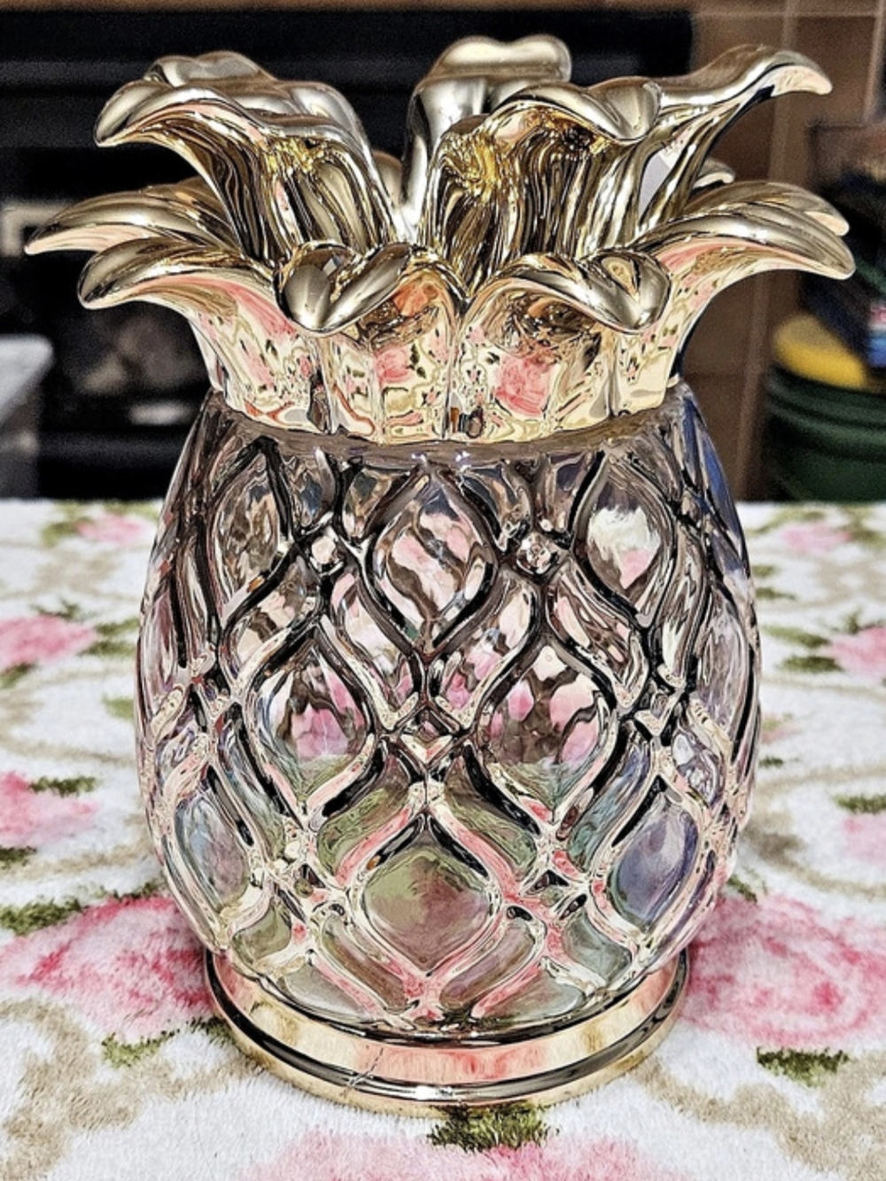 Bath & Body Works Glass Pineapple 3-Wick Candle Holder